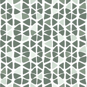 Sage Green Varied Minimal Boho Modern Triangles Pattern Print