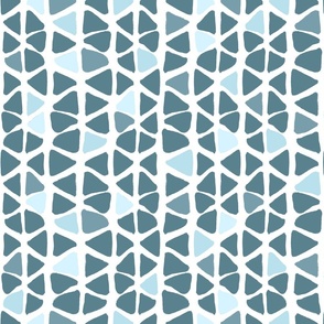 Teal Turquoise Varied Minimal Boho Modern Triangles Pattern Print