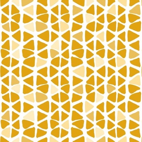 Marigold Yellow Varied Minimal Boho Modern Triangles Pattern Print