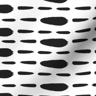 White and Black Minimal Boho Modern Stripe Pattern Print