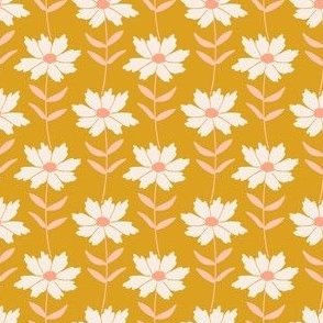 Simple daisy chain floral - mustard & blush
