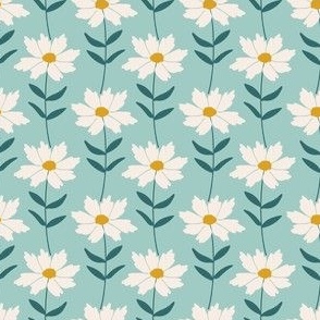 Simple daisy chain floral - on sky blue