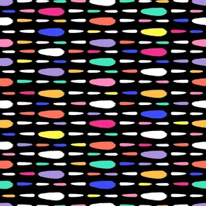 Bright Spring Multicolor on Black Minimal Boho Modern Stripe Pattern Print
