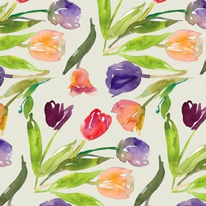 Watercolor-Tulip-Seamless-Pattern-Set