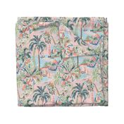 Tropic Toile Pink Muted