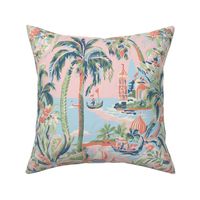 Tropic Toile Pink Muted