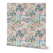 Tropic Toile Pink Muted