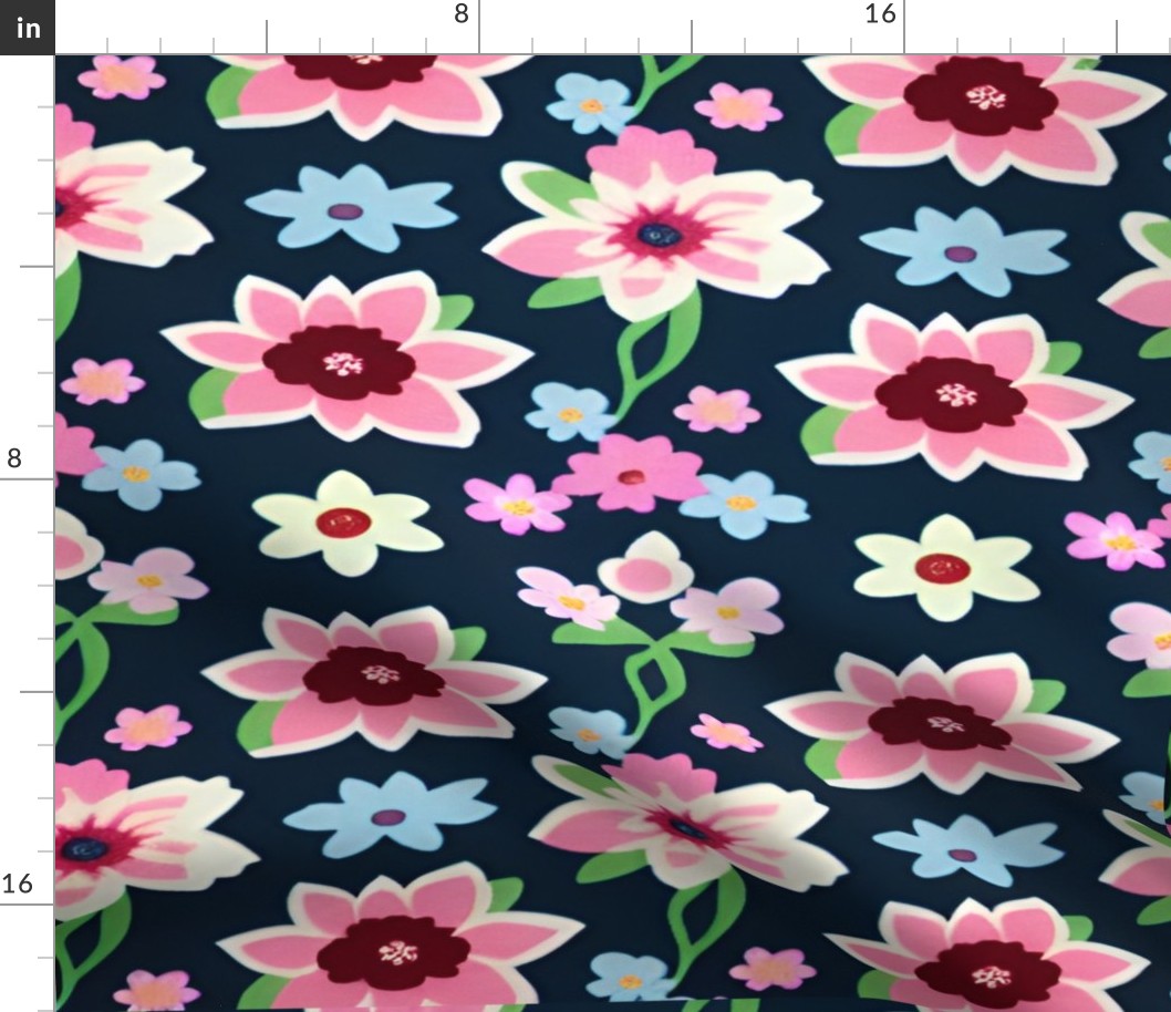 Trendy flowers fabric.