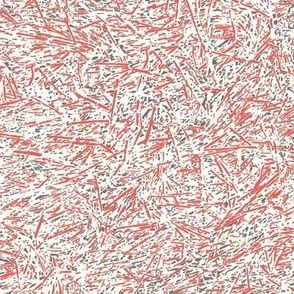 Dappled Needles Texture Calm Serene Tranquil Neutral Interior Red Blender Bright Pastel Colors Coral Red EC5E57 Black 000000 Natural Ivory White FEFDF4 Fresh Modern Abstract Geometric