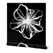 Bold Abstract Black and White Floral Design Line Art