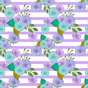 Flowers on purple stripes 