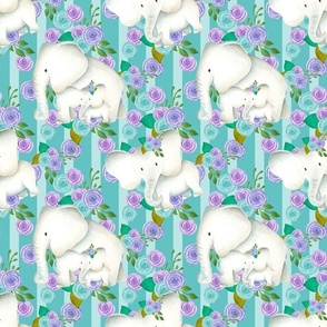 floral elephant blue and purple 
