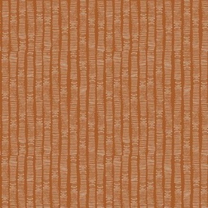 Hand-Drawn Stripe in  Rich Russet Red and Pale Gray (Medium) B23016R02A