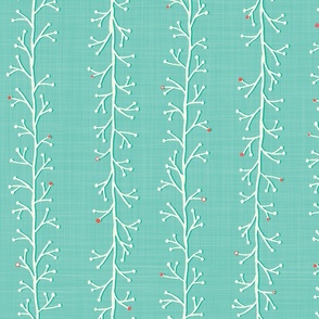 Bare Winter Branches on Mint Teal - XL