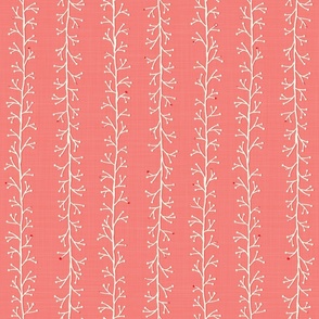 Bare Winter Branches on Coral Pink - Large