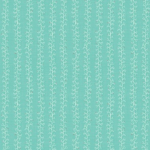 Bare Winter Branches on Mint Teal