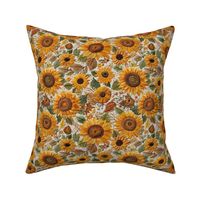 Sunflower Floral Embroidery - Medium Scale