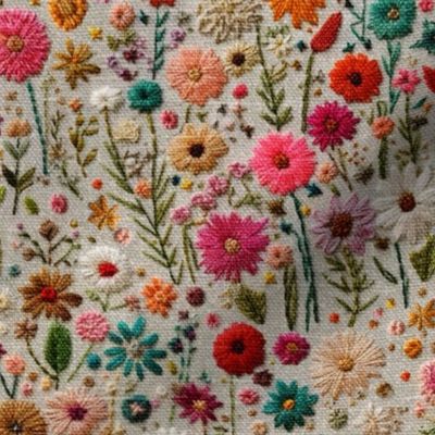 Field of Flowers Embroidery - Large Scale