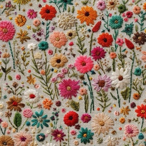Field of Flowers Embroidery - XL Scale