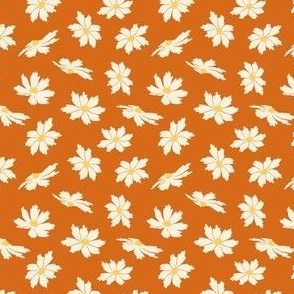 Falling daisy Blooms - retro 70s Orange