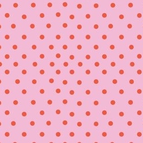 red on pink polka dot