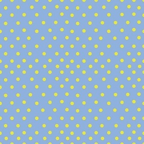 Yellow polka dots on blue