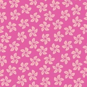 Preppy ditsy floral rose pink on hot pink - spring quilt fabric Mother's Day