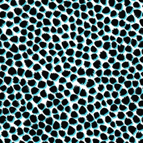 textured leopard spot aqua 