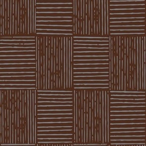 Modern Gingham in Rich Chocolate and Stormy Blue (LARGE) B23015R05C