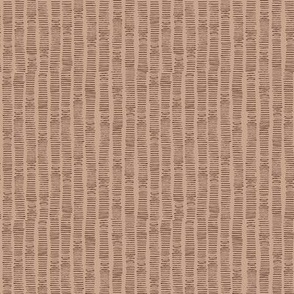 Hand-Drawn Stripe in Rich Chocolate Brown and Dusky Salmon Pink--(MEDIUM) B23016R04D