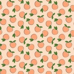 (micro scale) peaches -  polka dots on peach C23