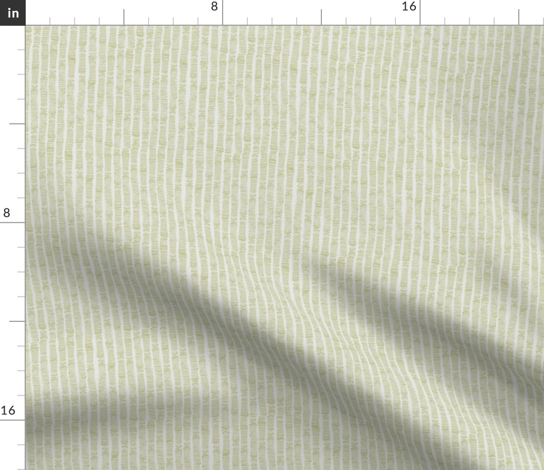 Hand-Drawn Stripe in Vintage Pea Green and Pale Grey (MEDIUM) B23016R06B