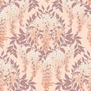 Wisteria Cluster Peach Mauve  Cream