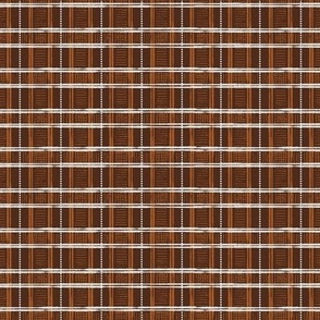 Hand-Drawn Plaid in Russet Red, Off White, and Chocolate Brown (MEDIUM) B23014R02C