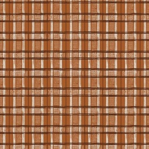 Hand-Drawn Plaid in Russet Red, Off White, and Chocolate Brown (MEDIUM) B23014R02D