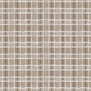 Hand-Drawn Plaid in Sandy Brown, Chocolate, and Off White (MEDIUM) B23014R03A