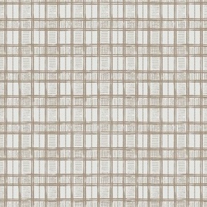 Hand-Drawn Plaid in Sandy Brown and Off White (MEDIUM) B23014R03B