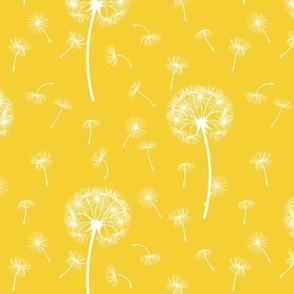 Dandelions on the Breeze in Saffron Yellow - Coordinate