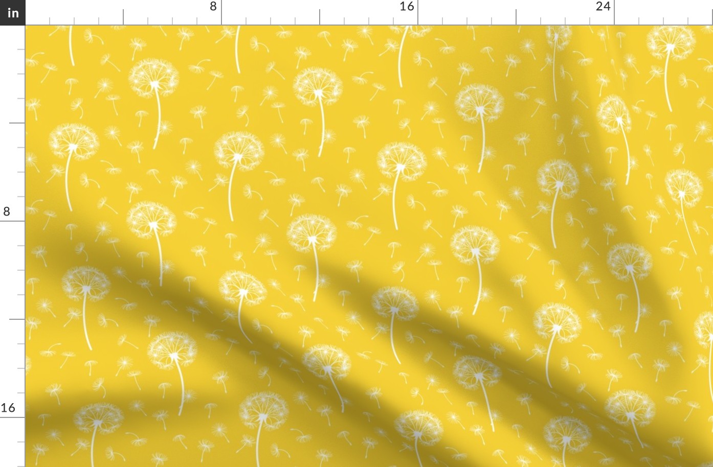 Dandelions on the Breeze in Saffron Yellow - Coordinate