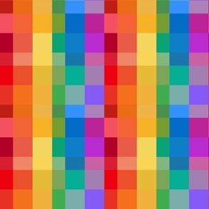 rainbow pixel check stripes