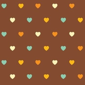 Cute Little hearts on Brown
