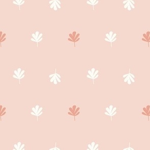 Cute Simple Leaves in Pink and White