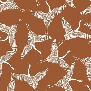 Brown and White Crane Birds