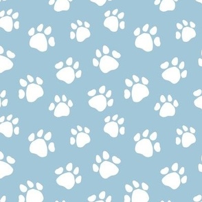 Jaguar paw print - blue and white - small scale