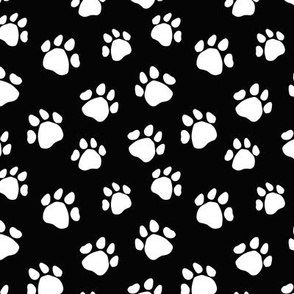 Jaguar paw print - black and white - small scale