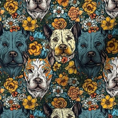 pit bull floral 1
