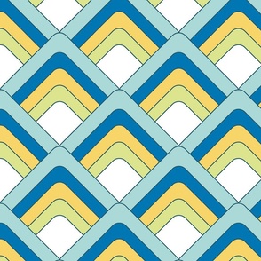 Art Deco-esque Revisited - 049 [blue, white, teal, yellow - large]