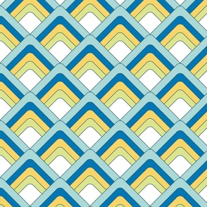 Art Deco-esque Revisited - 049 [blue, white, teal, yellow - medium]