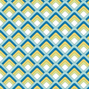 Art Deco-esque Revisited - 049 [blue, white, teal, yellow - small]
