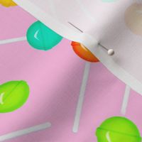 Bigger Scale Candy Rainbow Lollipops on Pink